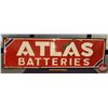 Image 1 : Single Side Enamel Sign "ATLAS BATTERIES" (22"H x 72"W x 3/4") (SEE PICS!)