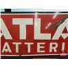 Image 3 : Single Side Enamel Sign "ATLAS BATTERIES" (22"H x 72"W x 3/4") (SEE PICS!)