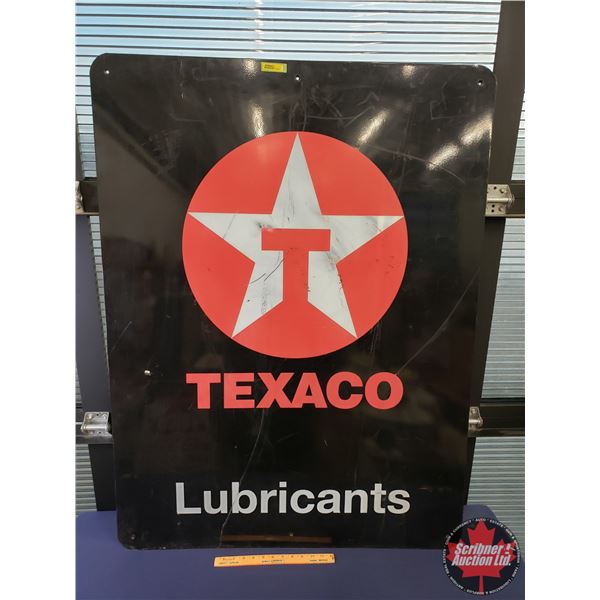Single Side Metal Sign "TEXACO Lubricants" (48"H x 36"W) (SEE PICS!)