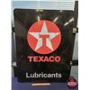 Image 1 : Single Side Metal Sign "TEXACO Lubricants" (48"H x 36"W) (SEE PICS!)
