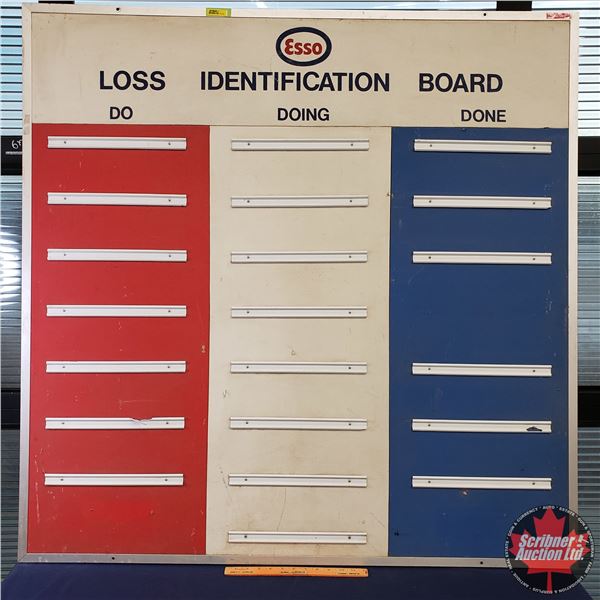 LARGE Service Station Action Board "LOSS IDENTIFICATION BOARD" (Alum Frame) (48-3/4"H x 48-3/4"W) (S