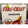Image 2 : Single Side Enamel Gas Pump Sign : TEXACO FIRE-CHIEF GASOLINE (c.1947) (18"H x 12"W) (Note: some tou