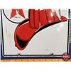 Image 4 : Single Side Enamel Gas Pump Sign : TEXACO FIRE-CHIEF GASOLINE (c.1947) (18"H x 12"W) (Note: some tou