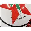 Image 6 : Single Side Enamel Gas Pump Sign : TEXACO FIRE-CHIEF GASOLINE (c.1947) (18"H x 12"W) (Note: some tou