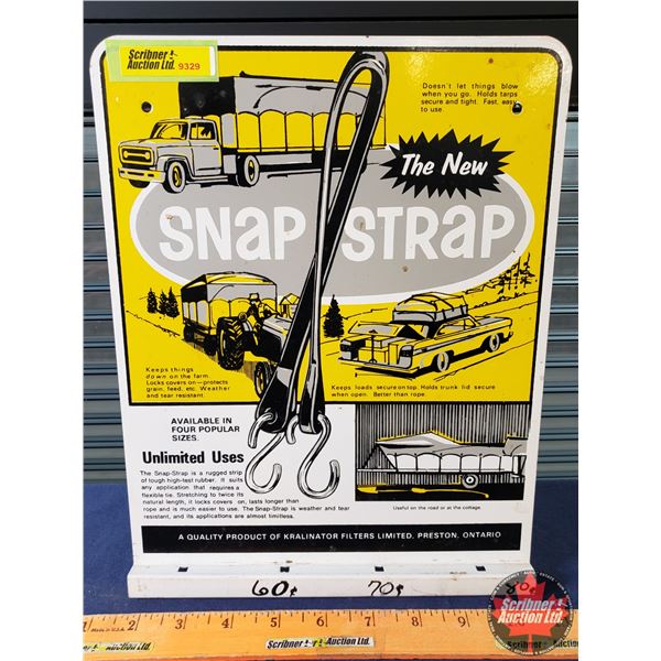 Single Side Metal Display Rack Sign "The New SNAP STRAP" (11-1/2"H x 9"W) (SEE PICS!)
