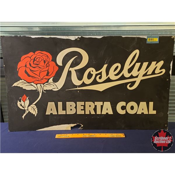 Single Side Cardboard Sign "Roselyn ALBERTA COAL" (17"H x 30"W) (SEE PICS!)