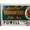 Image 2 : Single Side Tin Sign "POWELL PLUMBING & HEATING COMPANY" (Embossed) (19"H x 34-1/4"W) (SEE PICS!)
