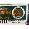 Image 3 : Single Side Tin Sign "POWELL PLUMBING & HEATING COMPANY" (Embossed) (19"H x 34-1/4"W) (SEE PICS!)