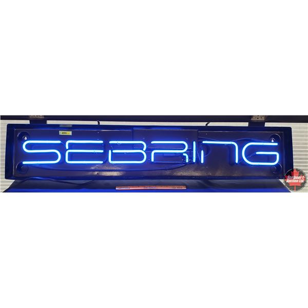 Neon Sign "SEBRING" (10-1/2"H X 50"W) (WORKS!) (SEE PICS!)