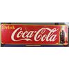 Image 1 : Single Side Tin Sign "Drink Coca-Cola" (Embossed) (17-1/4"H x 57"W) (Note: some paint touch ups) (SE