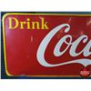Image 2 : Single Side Tin Sign "Drink Coca-Cola" (Embossed) (17-1/4"H x 57"W) (Note: some paint touch ups) (SE
