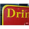 Image 8 : Single Side Tin Sign "Drink Coca-Cola" (Embossed) (17-1/4"H x 57"W) (Note: some paint touch ups) (SE