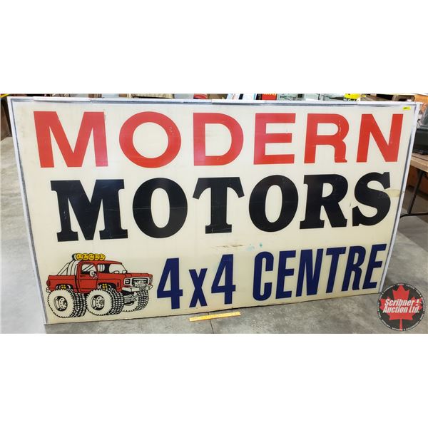 LARGE Sign "MODERN MOTORS 4x4 CENTRE" (Lexan) (48"H x 83-1/2"W x 3/16) (SEE PICS!)