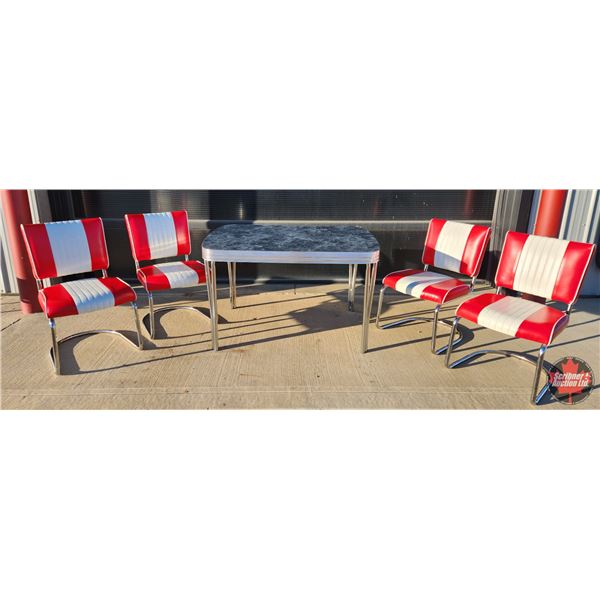 Custom Made "Retro Style" Table & 4 Chairs (Acme Furn. Co. Winnipeg - Built in 2015) - Table Measure