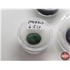 Image 3 : Gems/Stones (7) : Ruby; Sapphire; Emerald (2); Laspis; Turquoise; Zirconia (Consignor Tags on Cases)