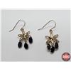 Image 3 : Floral Earrings (Stamped 14KT Gold & Blue Sapphires) (Appraisal included from July 30th 2021 / Exp J