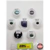 Image 1 : Gems/Stones (7) : Ruby; Sapphire; Emerald (2); Laspis; Turquoise; Zirconia (Consignor Tags on Cases)