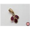 Image 4 : Pendant (Stamped 14KT Gold & Natural Rubies) (Appraisal included from Aug 28th 2021 / Exp Aug 28th 2