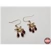 Image 3 : Floral Earrings (Stamped 14KT Gold & Natural Rubies) (Appraisal included from July 30th 2021 / Exp J