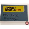 Image 6 : Floral Earrings (Stamped 14KT Gold & Natural Rubies) (Appraisal included from July 30th 2021 / Exp J