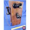 Image 2 : Northern Electric Wood Box Telephone (20-1/2"H x 9-1/4"W x 10"D) (SEE PICS!)