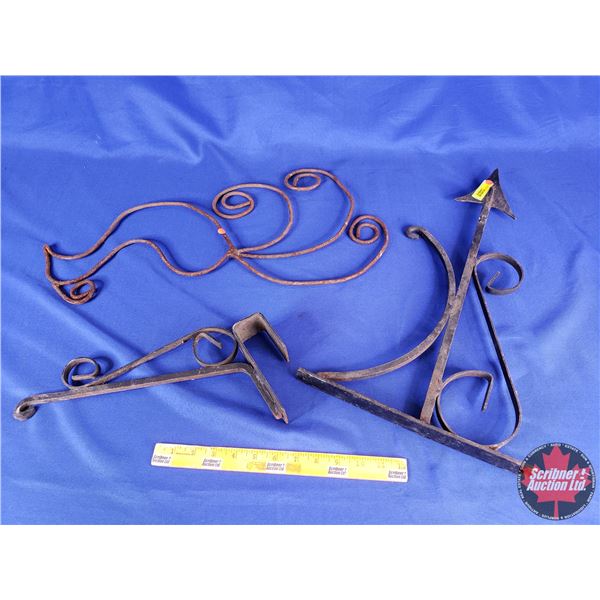 Metal Brackets/Hangers (3 Pcs) Variety (Largest 22") (SEE PICS!)