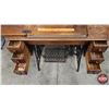 Image 5 : Singer Treadle Sewing Machine Cabinet Retro Fitted with Electric Sewing Machine (Machine Working) (C