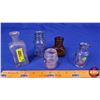 Image 1 : Apothecary Bottles (5) : Amethyst Glass (4) & Amber Glass (Tallest : 4-1/2"H) (SEE PICS!)