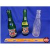 Image 1 : Vintage Bottles (3) : Mission Orange & 7-Up (2) (8"H) (SEE PICS!)