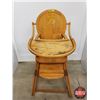 Image 1 : Convertible Antique Wooden High Chair  (40"H x 17"W x 19-1/4"D in High Chair Position) (SEE PICS!)