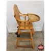 Image 2 : Convertible Antique Wooden High Chair  (40"H x 17"W x 19-1/4"D in High Chair Position) (SEE PICS!)