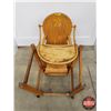 Image 5 : Convertible Antique Wooden High Chair  (40"H x 17"W x 19-1/4"D in High Chair Position) (SEE PICS!)
