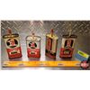 Image 1 : OIL TINS (4) : "3-IN-ONE" (One Partially Full) (5-1/2"H Tallest) (SEE PICS!)