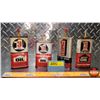 Image 2 : OIL TINS (4) : "3-IN-ONE" (One Partially Full) (5-1/2"H Tallest) (SEE PICS!)