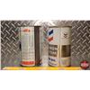 Image 3 : OIL TINS (2) : Prestone Anitfreeze & Chevron Motor Oil (6-1/2"H x 4"Dia) (SEE PICS!)