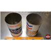 Image 6 : OIL TINS (2) : Prestone Anitfreeze & Chevron Motor Oil (6-1/2"H x 4"Dia) (SEE PICS!)