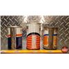 Image 2 : OIL TINS (3) : B/A Oiltone, B/A Fastflush & GULF Fastflush (All Full) ( 5-1/4"H Tallest) (SEE PICS!)
