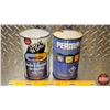 Image 1 : Collector Combo : Drive 'N Save Oil Tin & Perma-Fill Antifreeze Tin (6-1/2"H) (SEE PICS!)