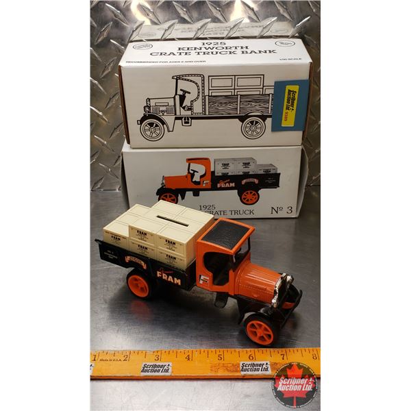 Ertl Truck Bank: "FRAM" 1925 Kenworth Crate Truck Die Cast Model Limited Edition (Box Measures : 4"H