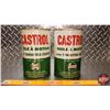 Image 4 : OIL TINS (2): Castrol Motor Oil (Full) (6-1/2"H x 4"Dia) (SEE PICS!)