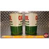 Image 5 : OIL TINS (2): Castrol Motor Oil (Full) (6-1/2"H x 4"Dia) (SEE PICS!)