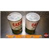 Image 7 : OIL TINS (2): Castrol Motor Oil (Full) (6-1/2"H x 4"Dia) (SEE PICS!)
