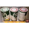 Image 7 : OIL TIN TRIO : Quaker State Motor Oil (All Full) (6-1/2"H x 4"Dia) (SEE PICS!)