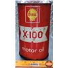 Image 4 : OIL TIN : Shell X-100 Motor Oil (6-1/2"H x 4"Dia) (SEE PICS!)