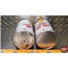 Image 6 : OIL TINS (2) : Shell Premium Aeroshell Oil W-80 & W-100 (6-1/2"H x 4"Dia) (SEE PICS!)