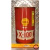 Image 2 : OIL TIN : Shell X-100 Motor Oil (6-1/2"H x 4"Dia) (SEE PICS!)