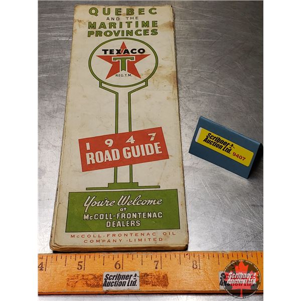 MAP : Texaco 1947 Road Guide (Quebec and the Maritime Provinces) (SEE PICS!)