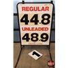 Image 2 : Vintage Gas Station Price Sign w/Stack of Numbers (Note: Removable Legs) (57"H x 39"W x 50"D) (SEE P