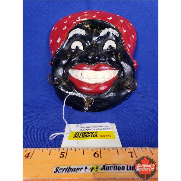 Vintage Mammy Key/Pot Holder Wall Plaque (6"H x 5"W) (SEE PICS!)