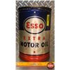 Image 2 : OIL TIN : ESSO Extra Motor Oil (9-1/2"H x 6-1/2"Dia) (SEE PICS!)